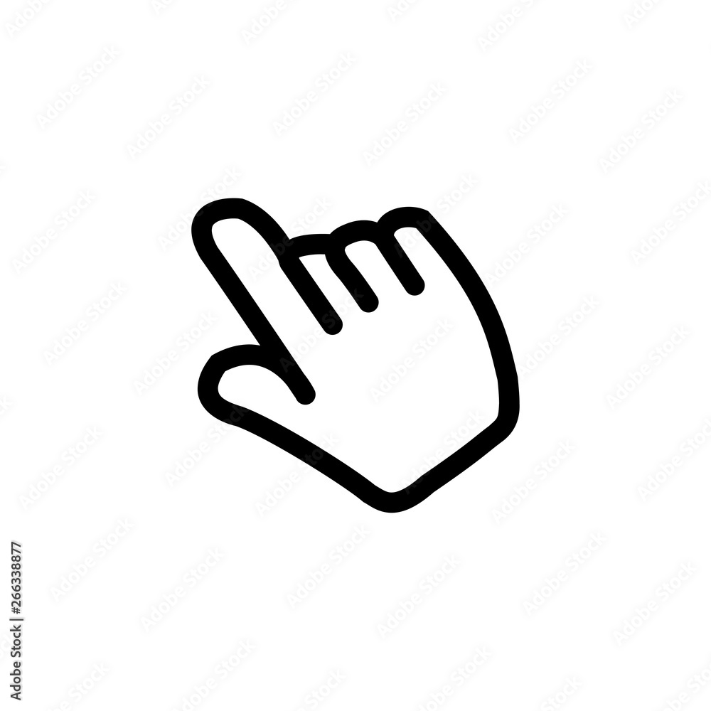 Hand Icon In Flat Style Vector For App, UI, Websites. Black Icon Vector Illustration. Hand Icon In Flat Style Vector For App, UI, Websites. Black Icon Vector Illustration.