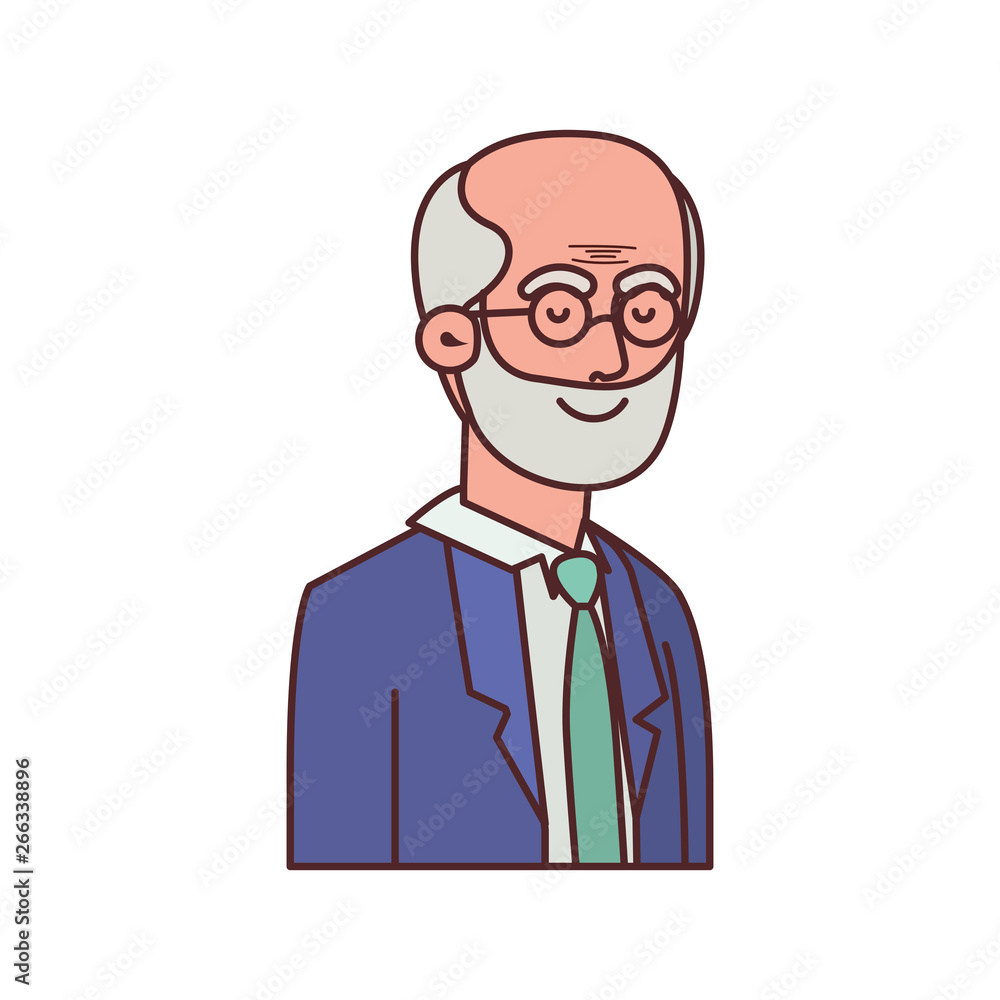 cute grandfather avatar character