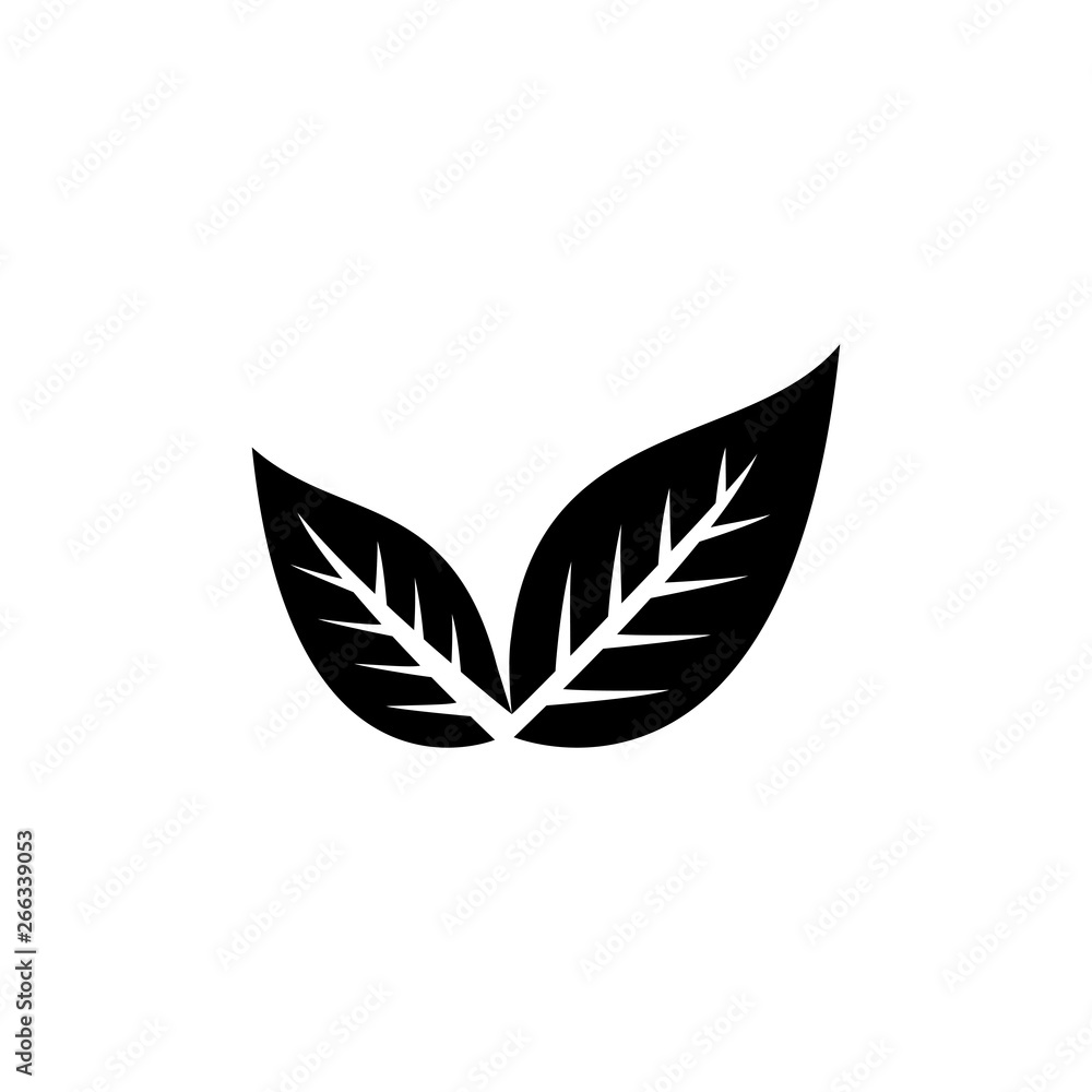 Leaf Icon In Flat Style Vector For App, UI, Websites. Black Icon Vector Illustration.