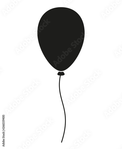 Black and white baloon silhouette