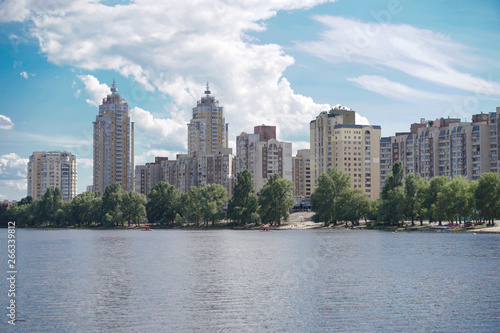 Beautiful city of Kiev in the summer, spring. River Dnieper with a beautiful sky. Stock photo © subjob