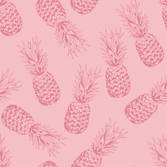Keuken achterwand Ananas patronen Vrolijk ananaspatroon in zomerse stijl  © Fandorina Liza