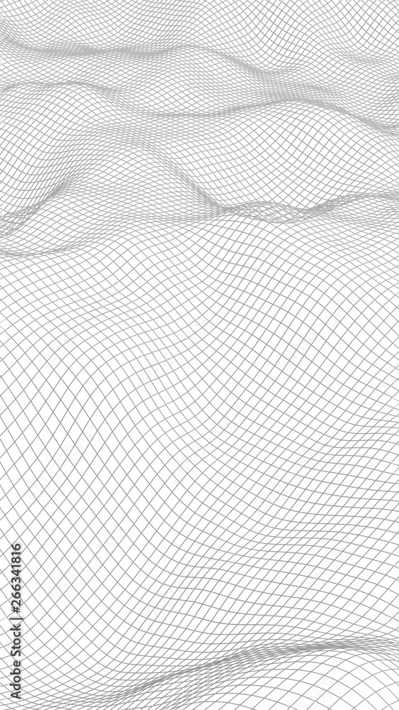 Abstract landscape on a white background. Cyberspace grid. hi tech network. 3d illustration Abstract landscape on a white background. Cyberspace grid. hi tech network. 3d illustration