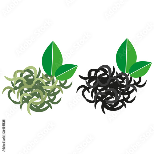 Black and green loose tea