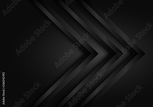 Abstract dark black triple arrow direction design modern futuristic background vector illustration.