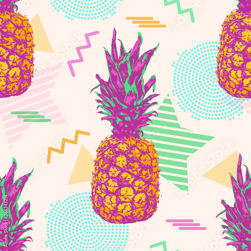 Fototapeta Tropikalny wzór z ananasami
