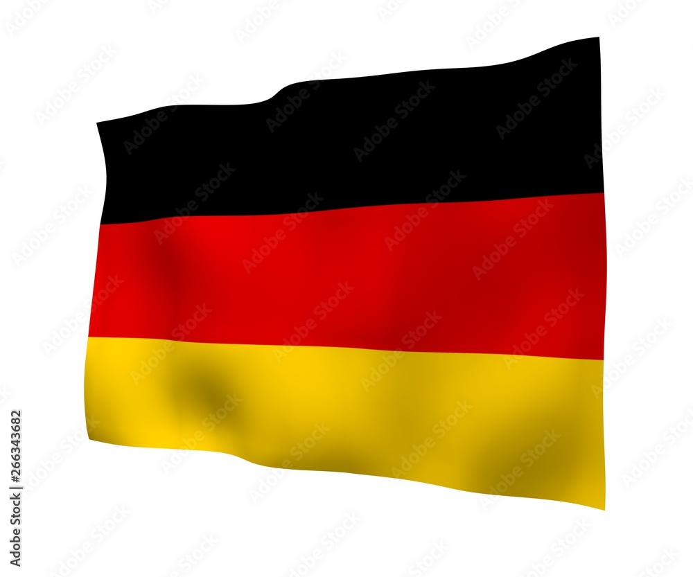 Flag of Germany. Wide format 3D illustration. State symbol of the Federal Republic of Germany. 3D rendering Flag of Germany. Wide format 3D illustration. State symbol of the Federal Republic of Germany. 3D rendering