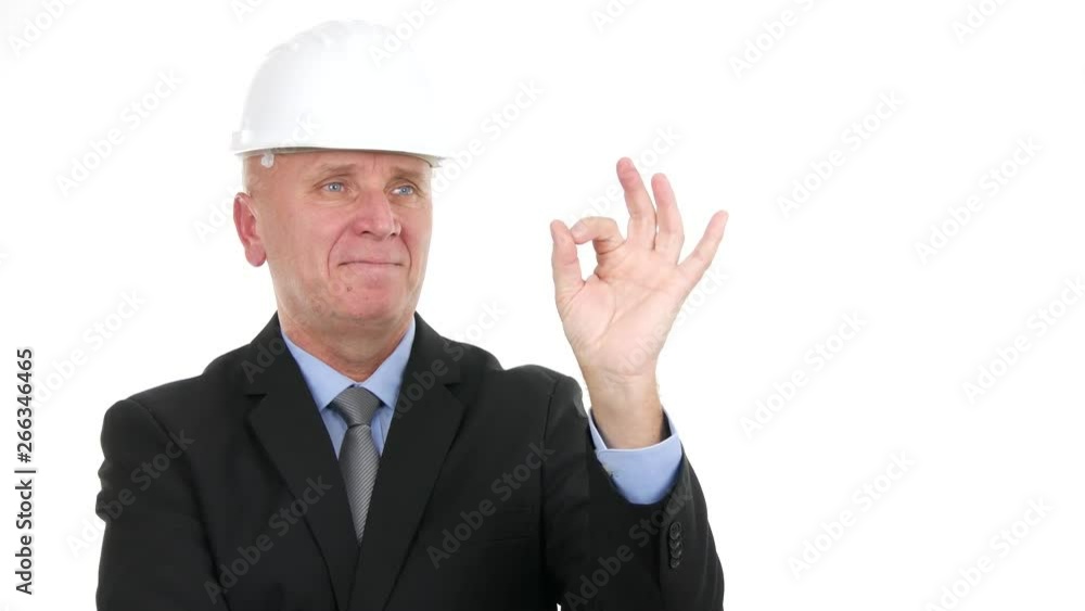 Confident Engineer Image Smile Pleased and Make OK Hand Sign Confident Engineer Image Smile Pleased and Make OK Hand Sign