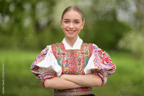 Slovak folklore. Slovakian folklore girl.