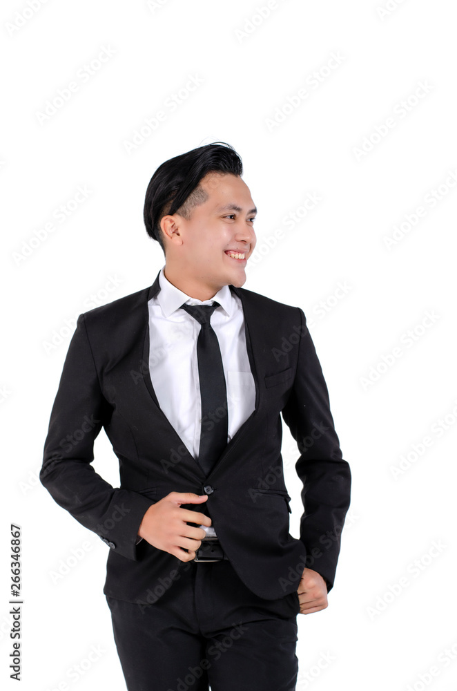 Studio portrait of handsome and confident young business man on white background Studio portrait of handsome and confident young business man on white background