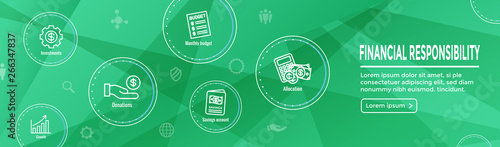 Personal Finance & Responsibility Icon Set - Web Header Banner