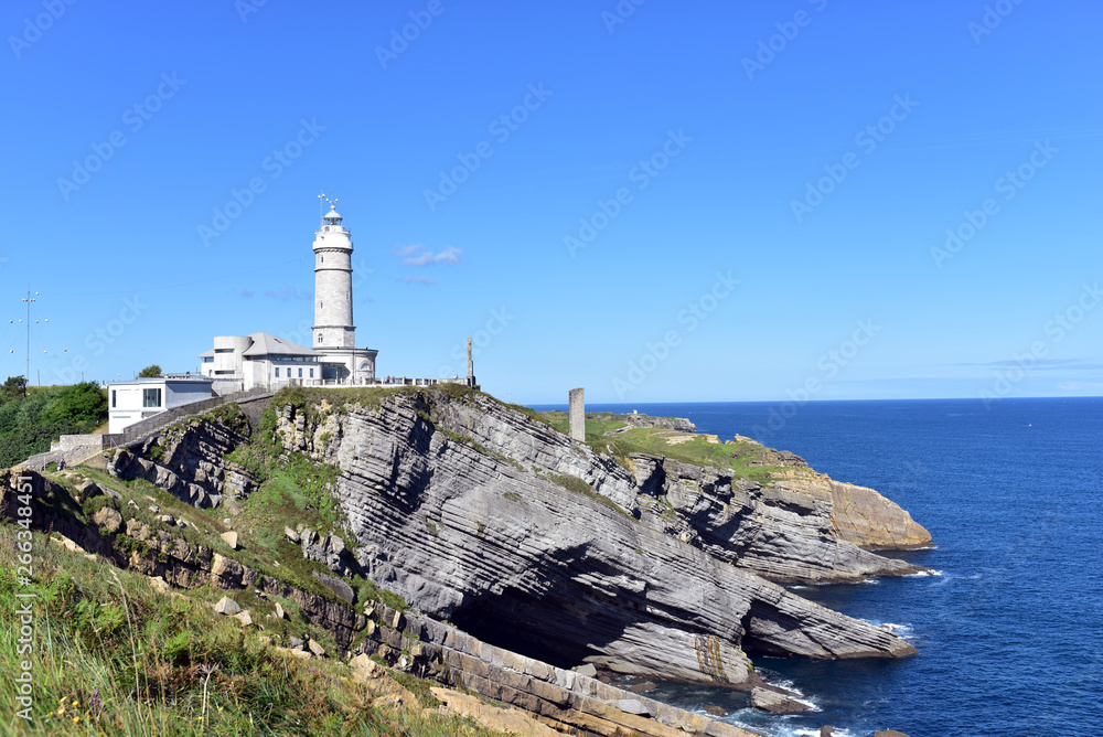 The Cabo Mayor and it's lighthouse north of Santander, Santander, Cantabria, Spain