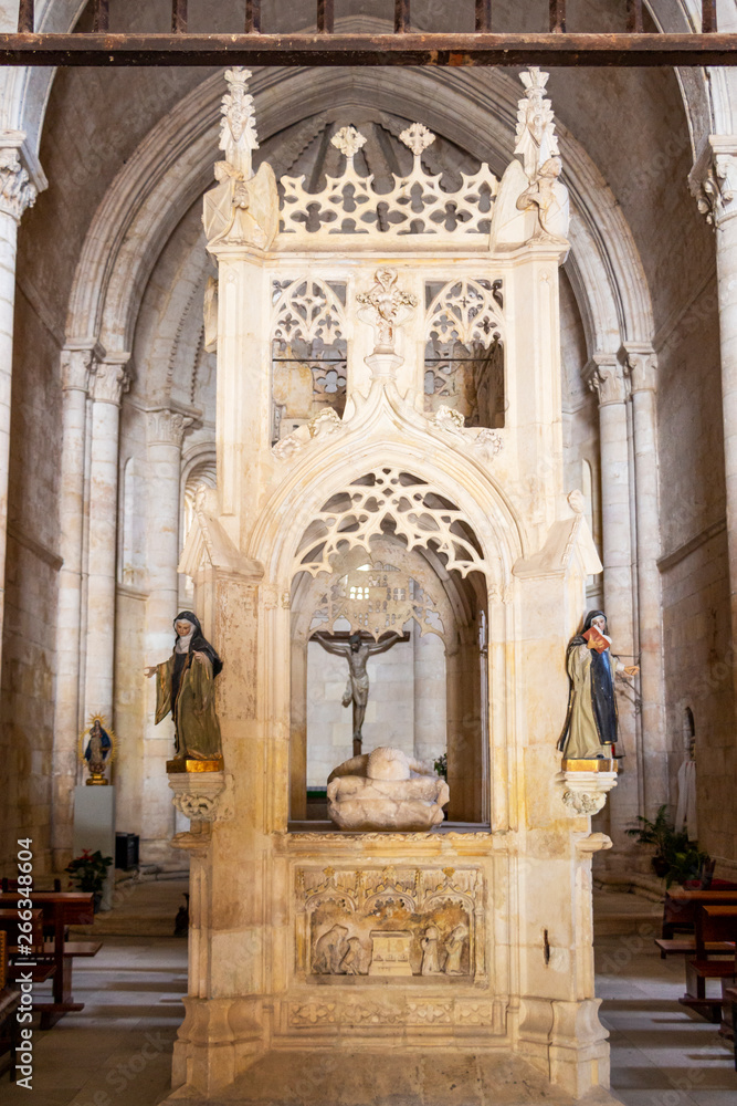 Gothic baldachin at the Church of San Juan de Ortega Monastery, Province of Burgos, Castilla y Leon, Spain