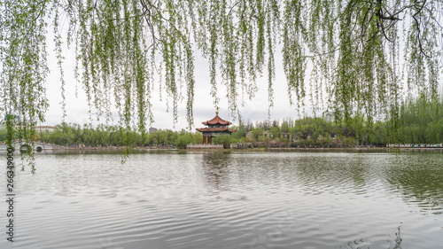 Obraz na płótnie Green park in Hohhot, Inner Mongolia, China w salonie