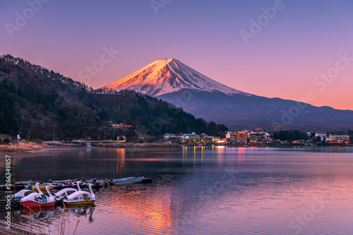 Wallpaper Mural First Light Hitting the Summit of Mount Fuji at Lake Kawaguchi Torontodigital.ca