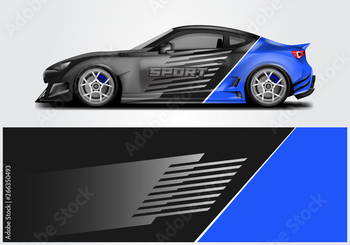 Car wrap livery decal vector   supercar  rally  drift . Graphic abstract stripe racing background . Eps 10