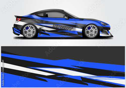 Car wrap livery decal vector , supercar, rally, drift . Graphic abstract stripe racing background . Eps 10