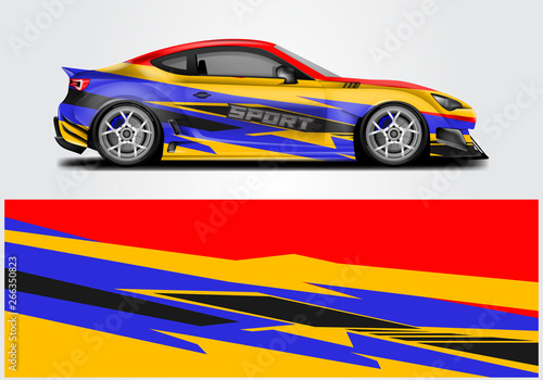 Car wrap livery decal vector   supercar  rally  drift . Graphic abstract stripe racing background . Eps 10