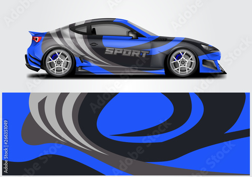 Car wrap livery decal vector , supercar, rally, drift . Graphic abstract stripe racing background . Eps 10