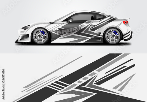 Car wrap livery decal vector   supercar  rally  drift . Graphic abstract stripe racing background . Eps 10