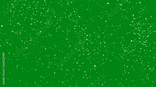 Gently falling snow seamless loop on green screen for keying. Big and small snowflakes slowly dropping in the wind. Winter motion graphics as a background or overlay. 4k 3D looping animation