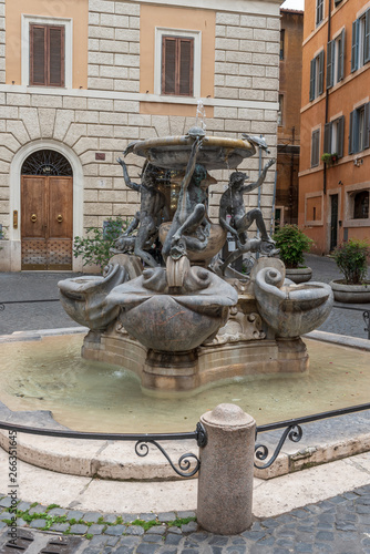 Turtle Fountain, Piazza Mattei, Center, Roma, Lazio, Italy, Europe