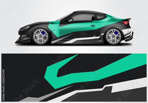 Car wrap livery decal vector   supercar  rally  drift . Graphic abstract stripe racing background . Eps 10