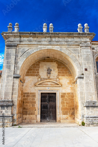 Entrance to the Chapel of San Nicolas at San Juan de Ortega Monastery  Barrios de Colina  Province of Burgos  Castilla y Leon  Spain