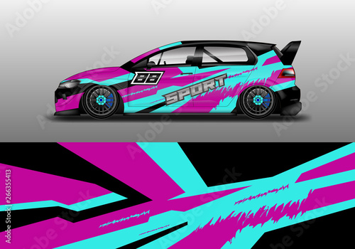 Car wrap design abstract strip and background for Car wrap and vinyl sticker 