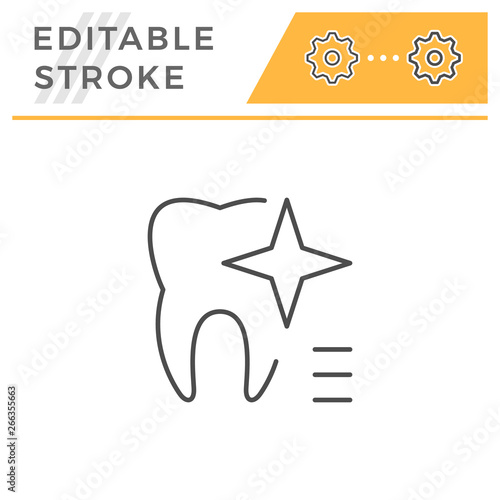 Teeth whitening editable stroke line icon