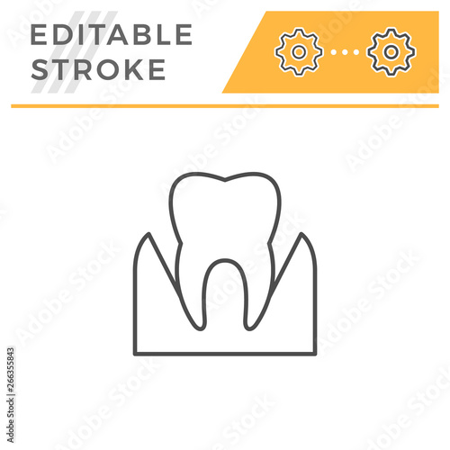 Parodontosis editable stroke line icon