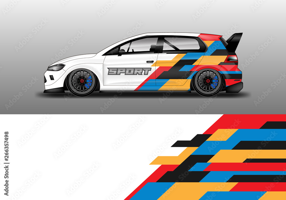 Car wrap design abstract strip and background for Car wrap and vinyl sticker 