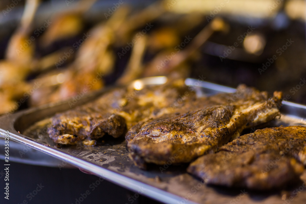 Fast Food Counter. Meat appetizers. Catering at festivals, concerts and celebrations Fast Food Counter. Meat appetizers. Catering at festivals, concerts and celebrations