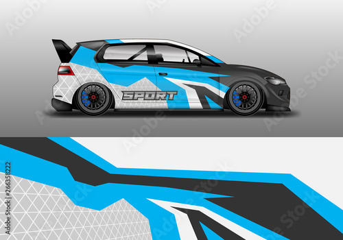 Car wrap graphic vector. Abstract stripe racing background kit designs for wrap vehicle, race car, rally, adventure and livery
