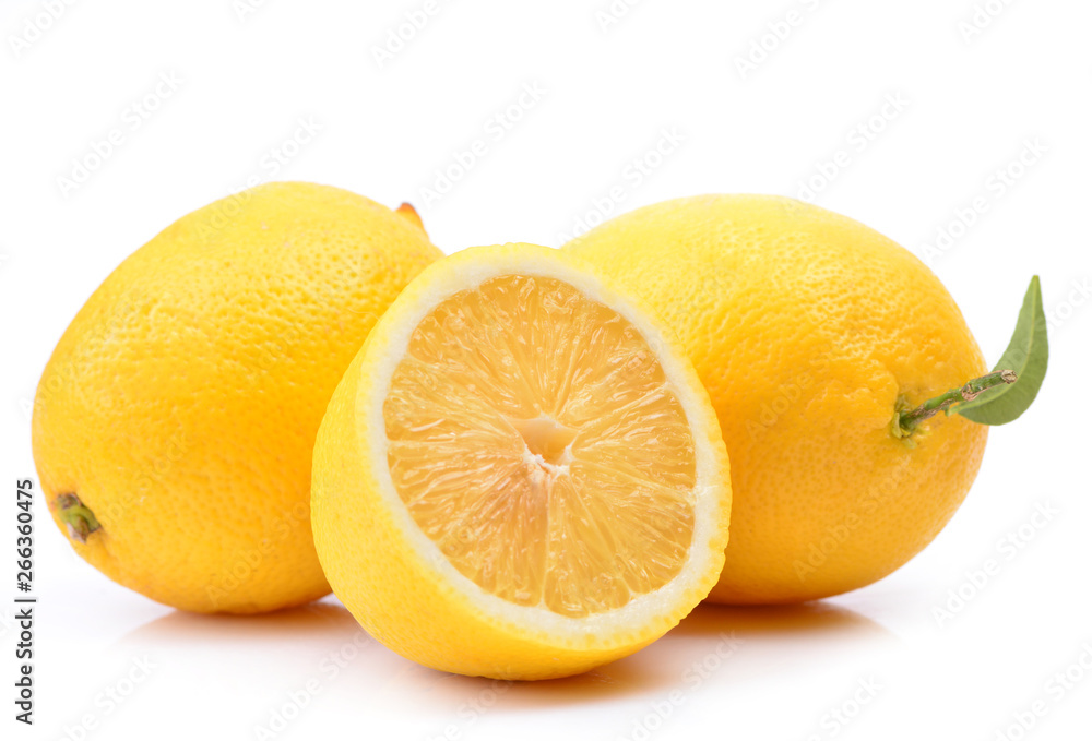 Lemon fruit on white background