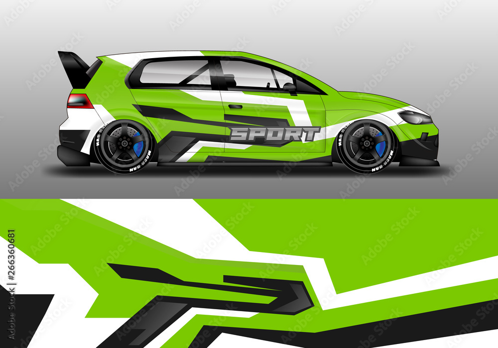 Car wrap graphic vector. Abstract stripe racing background kit designs for wrap vehicle, race car, rally, adventure and livery Car wrap graphic vector. Abstract stripe racing background kit designs for wrap vehicle, race car, rally, adventure and livery