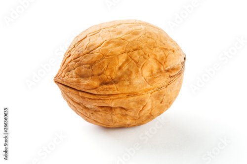 Walnut on white isolated background, clipping path, full depth of field. close up