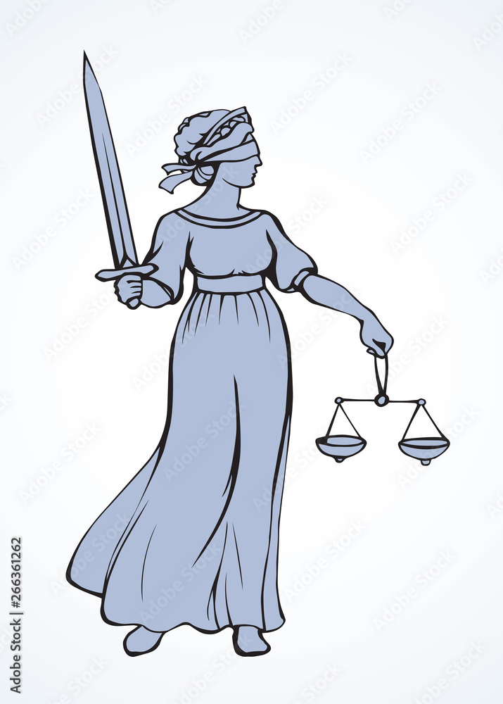 Fototapeta premium Symbol of justice. Vector drawing