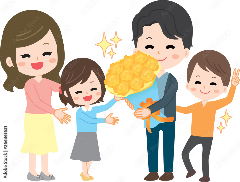 Father's Day Family Illustration Father's Day Family Illustration