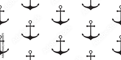 Nautical minimalistic seamless pattern with anchors