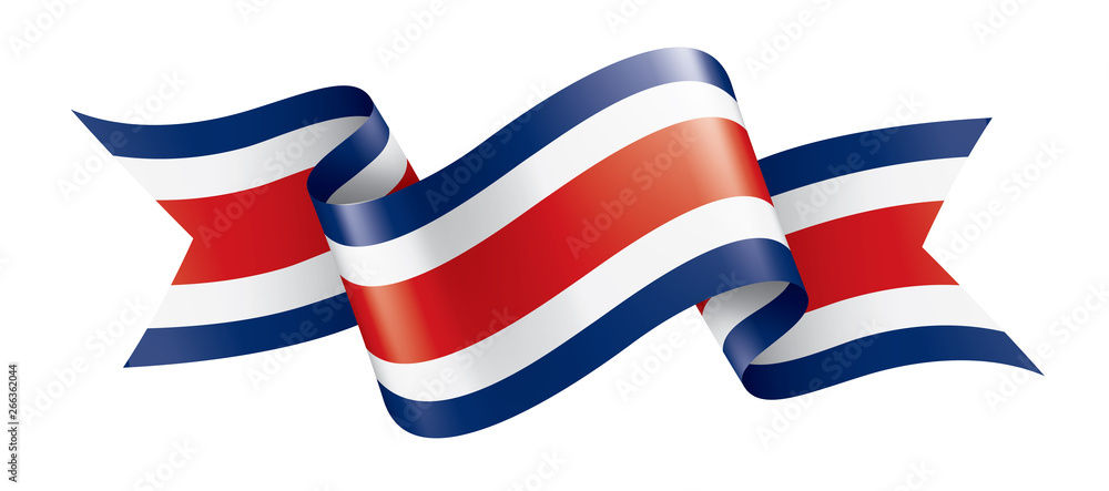 Fototapeta premium Costa Rica flag, vector illustration on a white background