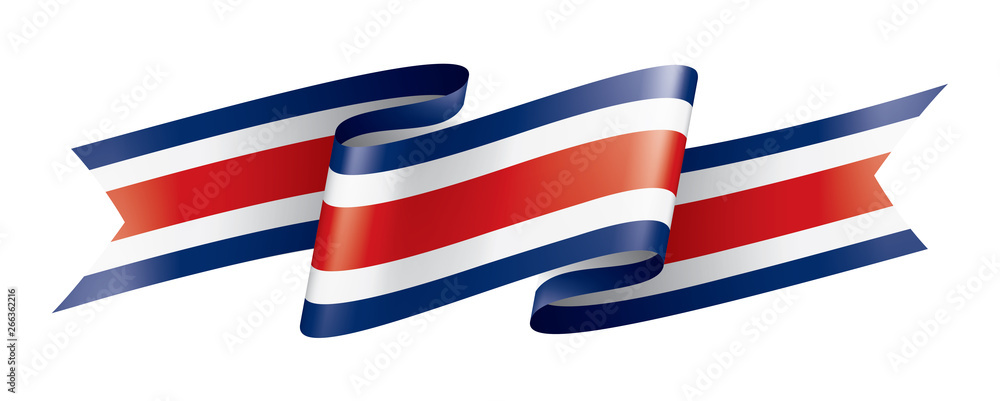Costa Rica flag, vector illustration on a white background Costa Rica flag, vector illustration on a white background
