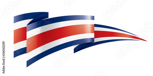 Costa Rica flag, vector illustration on a white background