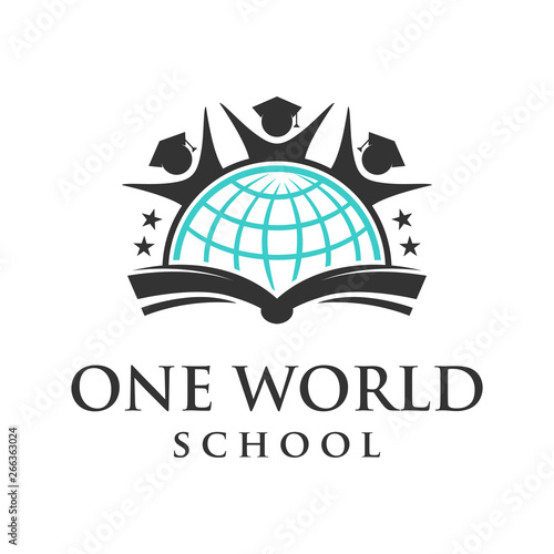 one word education logo emblem