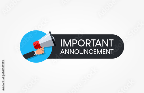 Important Announcement Megaphone Label