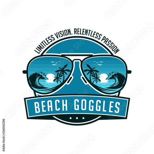 beach sunglasses emblem logo