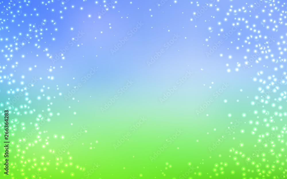 Light Blue, Green vector texture with milky way stars.