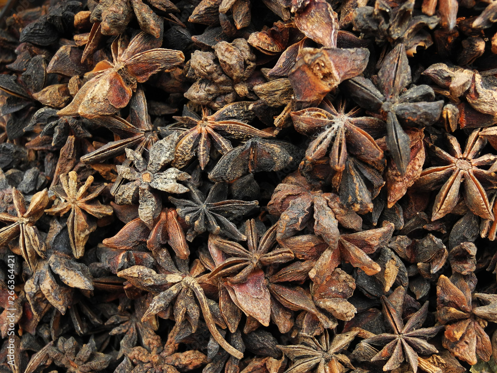 Star anise on the market in South India, Kochi, Kerala