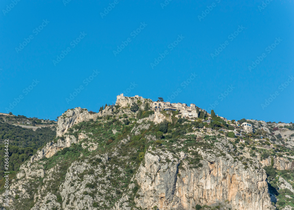 Panoramic view of Villefranche bay with boats and beaches Panoramic view of Villefranche bay with boats and beaches