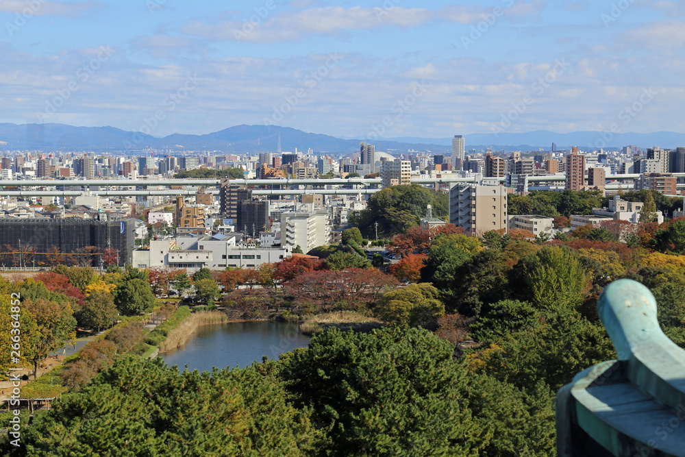 Obraz premium 名古屋城の天守閣からの風景